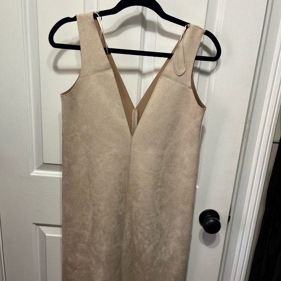 Zara Faux suede shift v neck dress. Size medium. Very versatile! - Picture 2 of 6